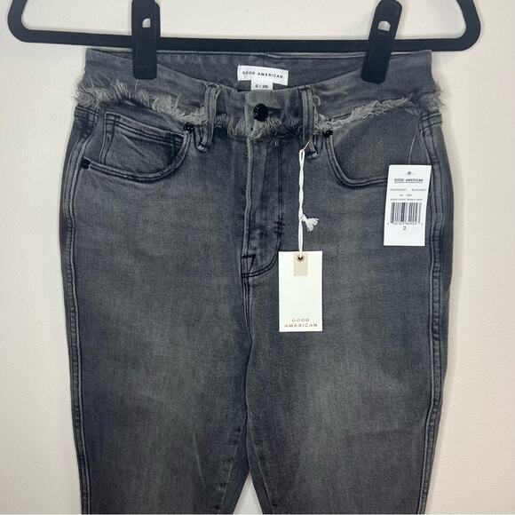 Good American Good Curve Skinny Crop Fringe Detail Size 2 / 26 - Picture 3 of 11